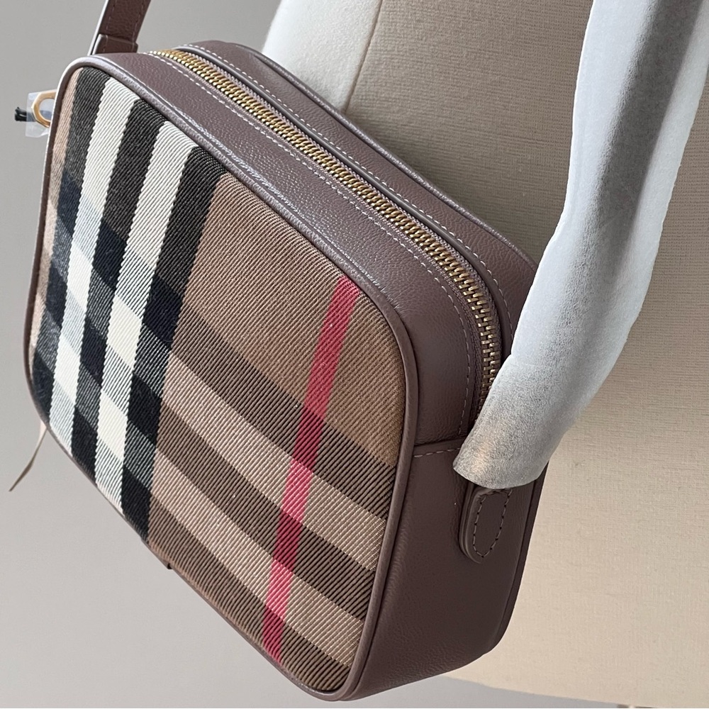 Burberry Small Camera Bag in Grey Mink